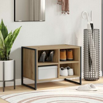 Schoenenkast Ambachtelijk eiken 60 x 35 x 44 cm Bewerkt hout 1