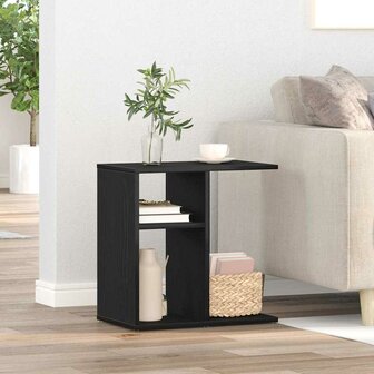 Bijzettafel Zwart Eiken 50 x 30 x 50 cm Bewerkt hout 1