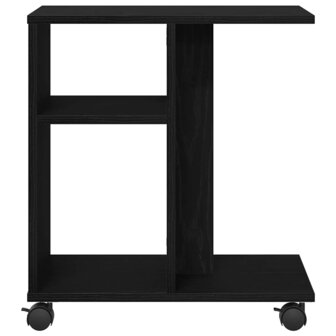 Bijzettafel met plank Zwart eiken 50 x 30 x 55 cm Bewerkt hout 6