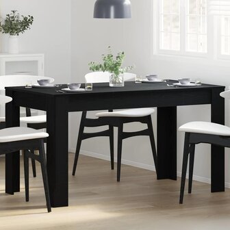 Eettafel Zwart Eiken 140 x 74,5 x 76 cm poly rattan 1