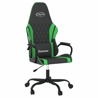 Massage gamestoel kunstleer zwart en groen 2