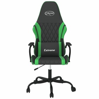 Massage gamestoel kunstleer zwart en groen 3