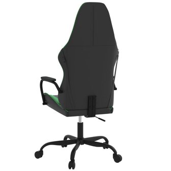 Massage gamestoel kunstleer zwart en groen 5