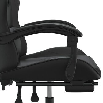 gamestoel draaibaar met voetensteun kunstleer zwart 8