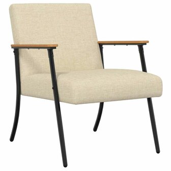Fauteuil Cr&egrave;me 59 x 75 x 78 cm Stof 2