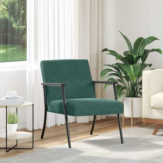 Fauteuil Donkergroen 59 x 75 x 78 cm Fluweel 1