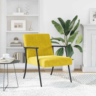 Fauteuil Geel 59 x 75 x 78 cm Fluweel 3