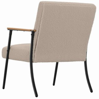 Fauteuil Lichtgrijs 59 x 75 x 78 cm Krullend Wol-achtig Stof 6