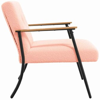 Fauteuil Roze 59 x 75 x 78 cm Krullend Wol-achtig Stof 5