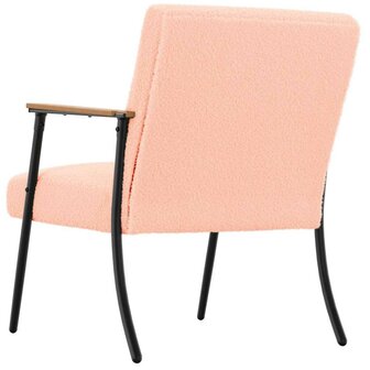 Fauteuil Roze 59 x 75 x 78 cm Krullend Wol-achtig Stof 6