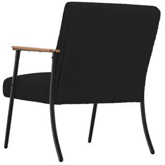 Fauteuil Zwart 59 x 75 x 78 cm Krullend Wol-achtig Stof 6