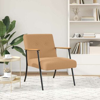 Fauteuil Beige 59 x 75 x 78 cm Krullend Wol-achtig Stof 3