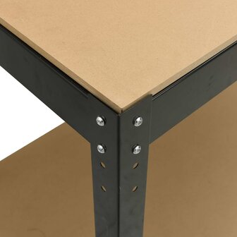 Werkbanken met plank Zwart 81 x 41 x 145 cm Bewerkt hout 9