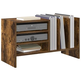 Platenkast Gerookt eiken 78.5 x 35 x 45 cm Bewerkt hout 3