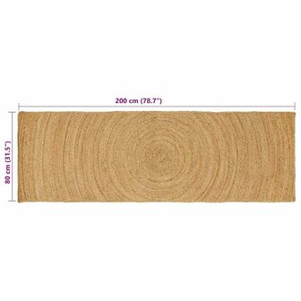 Vloerkleed Bruin 80 x 200 cm Jute 8