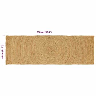 Vloerkleed Bruin 80 x 250 cm Jute 8