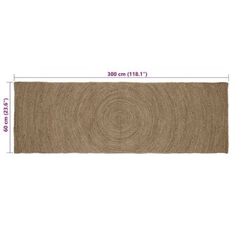 Vloerkleed Grijs 60 x 300 cm Jute 7