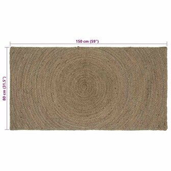 Vloerkleed Grijs 80 x 150 cm Jute 7