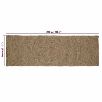 Vloerkleed Grijs 80 x 250 cm Jute 7