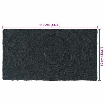 Vloerkleed Donkergrijs 60 x 110 cm Jute 9