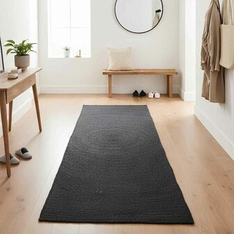 Vloerkleed Donkergrijs 60 x 200 cm Jute 2