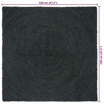 Vloerkleed Donkergrijs 120 x 120 cm Jute 9