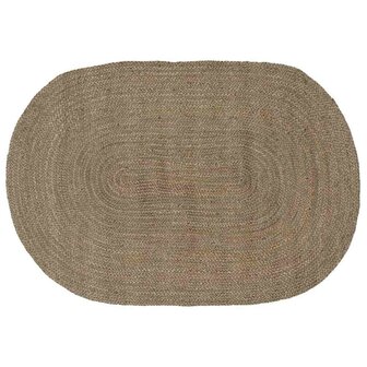 Vloerkleed Natuurlijk en Zwart 300 x 300 cm Jute 1