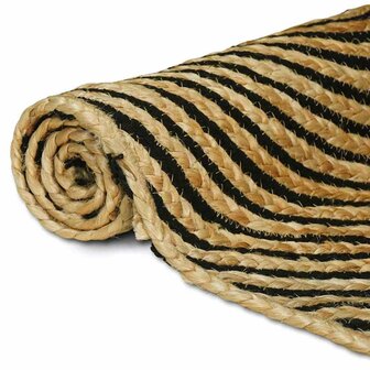 Vloerkleed Natuurlijk en Zwart 60 x 110 cm Jute 3