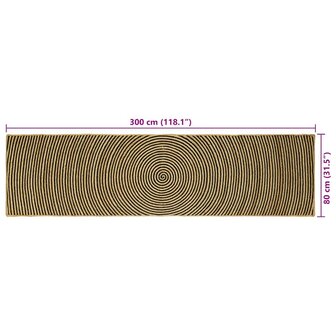 Vloerkleed Natuurlijk en Zwart 80 x 300 cm Jute 9