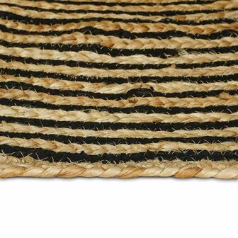 Vloerkleed Natuurlijk en Zwart 120 x 170 cm Jute 4