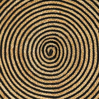 Vloerkleed Natuurlijk en Zwart 120 x 170 cm Jute 8