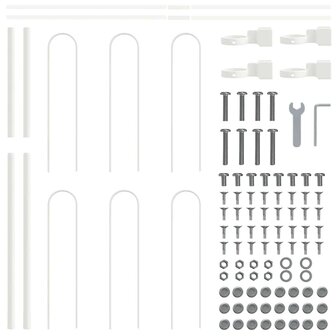 Tuinhek Wit 1,7 x 0,8 m Poedercoating staal 5