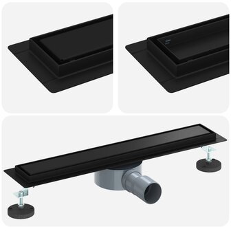 Doucheafvoer 2-in-1 met 360&deg; Sifon Zwart 50 cm 2