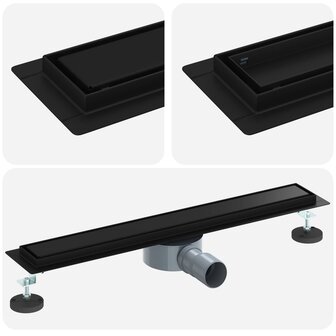 Doucheafvoer 2-in-1 met 360&deg; Sifon Zwart 60 cm 2