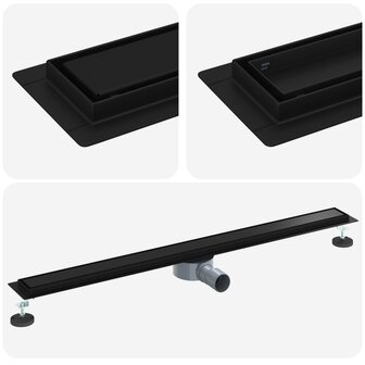 Doucheafvoer 2-in-1 met 360&deg; Sifon Zwart 100 cm 2