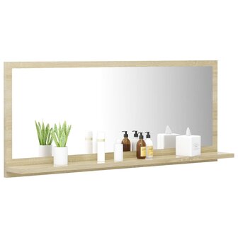 Badkamerspiegel 90x10,5x37 cm spaanplaat sonoma eikenkleurig 3
