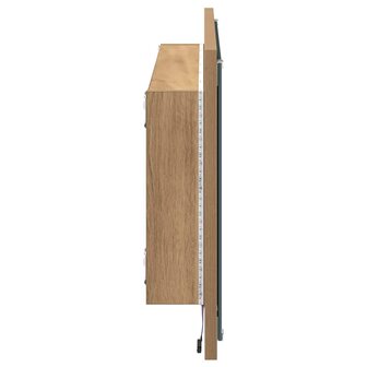 Spiegel met spiegel Artisan Eiken 90 x 8,5 x 37 cm Bewerkt hout 6
