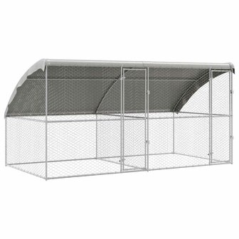 Hondenhok met opslag 2 pcs Zilver 4 x 2 x 2 m Staal 2