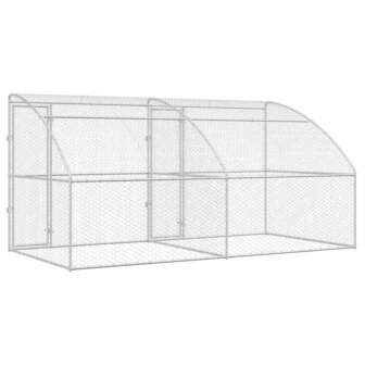 Hondenhok met opslag 2 pcs Zilver 4 x 2 x 2 m Staal 6