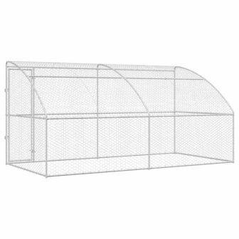 Hondenhok met opslag 2 pcs Zilver 4 x 2 x 2 m Staal 6