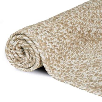 Vloerkleed Natuurlijk en Wit 60 x 110 cm Jute 2