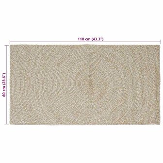 Vloerkleed Natuurlijk en Wit 60 x 110 cm Jute 8