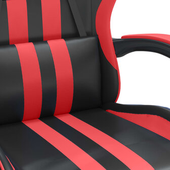 Gamestoel draaibaar kunstleer zwart en rood 6