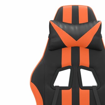 Gamestoel draaibaar kunstleer zwart en oranje 9