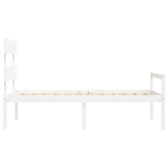 Seniorenbed met hoofdbord massief hout wit 90x200 cm 7