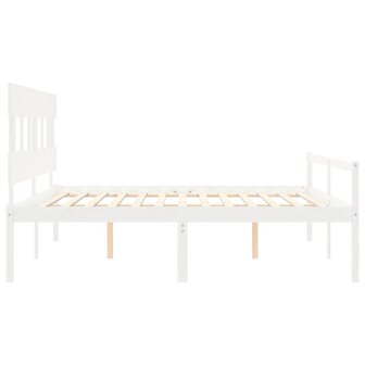 Seniorenbed met hoofdbord massief hout wit 200x200 cm 7
