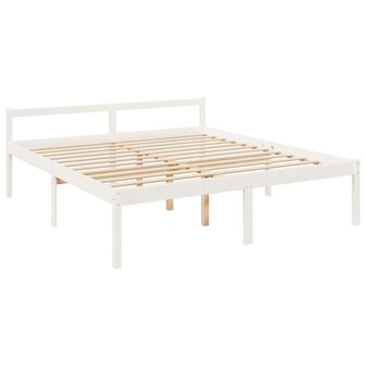 Seniorenbed met hoofdbord massief hout wit 200x200 cm 9