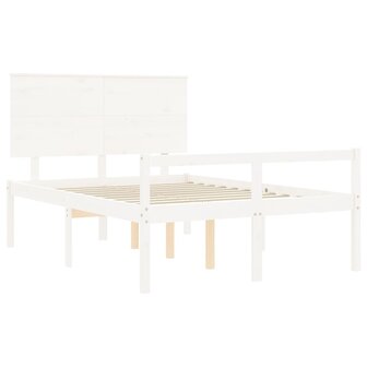 Seniorenbed met hoofdbord massief hout wit 5