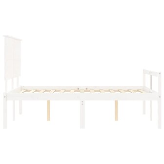 Seniorenbed met hoofdbord massief hout wit 7