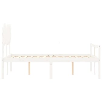 Seniorenbed met hoofdbord massief hout wit 7